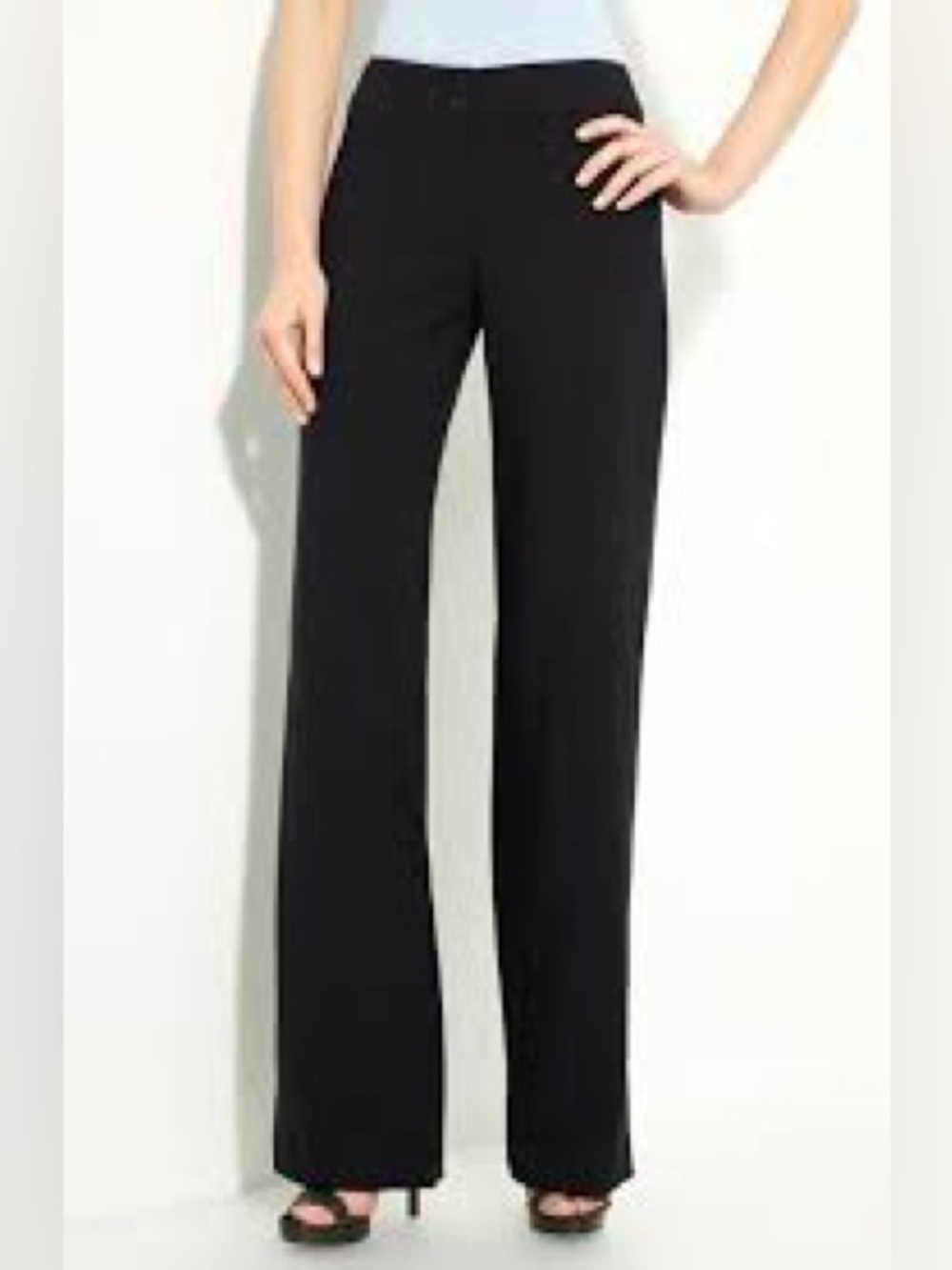 Armani Collezioni Black Wide-Leg Trousers
